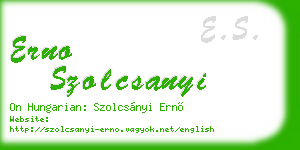 erno szolcsanyi business card
