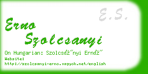 erno szolcsanyi business card